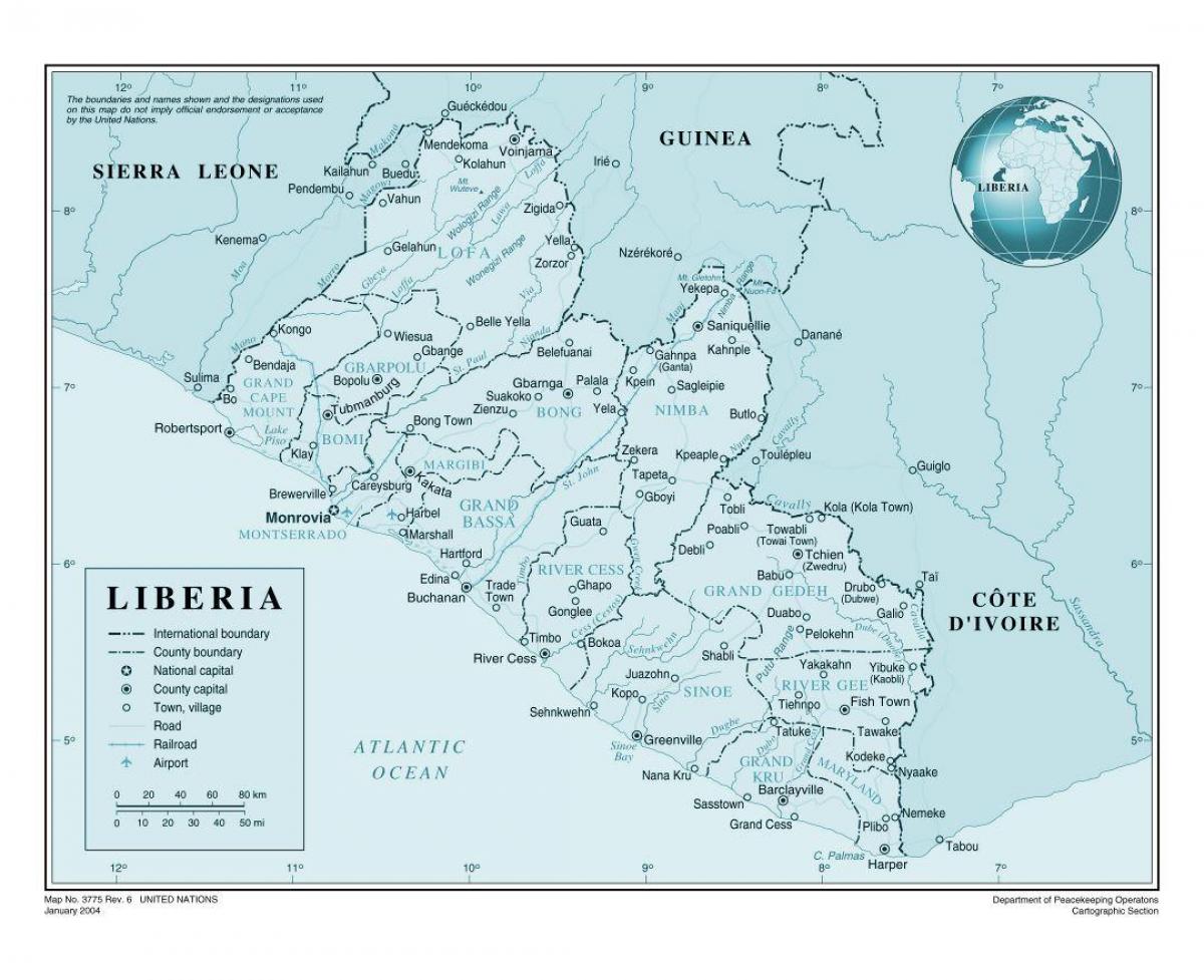 નકશો લાઇબેરિયા એરપોર્ટ