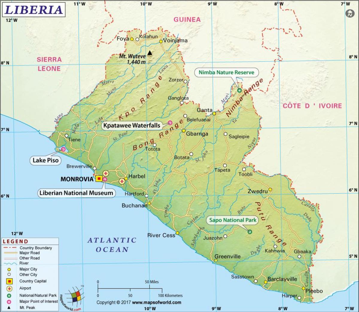 આ નકશો લાઇબેરિયા