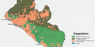 નકશો વનસ્પતિ નકશો લાઇબેરિયા